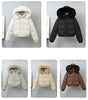 Winter Short Parkas Women's Cotton-padded Clothes Fleece Lining Thicken Warm Outerwear Fur Collar Removable Hooded Quilted Coat