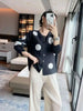 Color Contrast Polka Dot Print Pleated Cardigan Blouse Versatile Shirt Women's Short Coat Spring 2DE391