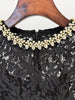 High Street Stylish Designer Women's Beaded Diamond Long Sleeve Slim Water-Soluble Lace Dress