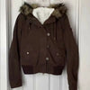 Gothic American Vintage Y2K Fur Lined Warm Jacket Womens Brown Zipper Hooded Coat Autumn and Winter Warm Casual Coats