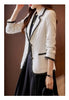 Autumn Winter Ladies Casual Blazer Women Black Green Beige Plaid Jacket Female Long Sleeve Single Breasted Slim Coat