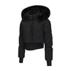 Women's Bomber Jacket Hooded Cropped Coat Winter Jacket Woman Cool Warm Clothes Coffee Black White Clothing XXL