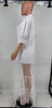 Women Puff Half Sleeve Cascading Ruffles Mesh Patchwork Shirt Style Maxi Dress Autumn Street Long Dresses Vestidos