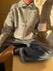 Cardigan Paisley Print Sweater Women's Coat Stand Collar Top Long Sleeves Thick Knit Fabric Spring Woman Clothes Daily Outerwear