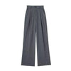 Women's High Waist Striped Straight Leg Pants Vintage Zipper Loose Solid Color Pants Office Casual Women's Pant