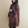 Winter Women's Clothing Hooded Padded Jacket Parka Korean Plus Size Plaid Mid-length Coat Jacket Keep Warm Loose Leisure