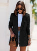 Blazer women casual Autumn Winter Long-sleeved double-breasted solid color long blazer women's clothing