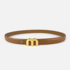 Thin 2.5cm Belts for Women Girls Waist Belt Cowhide Leather MetalBuckle Belt Leisure Dress Jeans Waistband