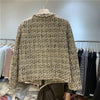 Spring Autumn Comfortable Be all-Match Short Women's Coat Small Fragrant Wind Loose Temperament Female Coarse Tweed Jacket