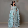 Plus Size Long Sleeve Evening Dress Arabic Women's Beaded Tiered Ruffles Elegant Party Gowns SS410 Customized