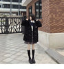 Ladies Coats Autumn/Winter Thickened Warm Solid Hooded Single Row Cow Horn Button Academy Style Woolen Coat Women's Clothing
