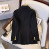 Korean Profession Office Lady Blazer Double-Breasted Metal Buttons Suit Jacket All-Match Temperament Spring Outwear
