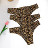 WarmSteps 3Pcs/Set Sexy Leopard Thongs Women's Panties Thongs Female Underwear Seamless Printed Panties Ice Silk Briefs