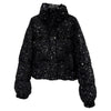 Winter Heavy Industry Colorful Sequin Stand Collar Warm Jacket For Women Cotton-padded Coat 11A07258