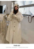Winter Lamb Fur Long Warm Coat For Women Stand Collar Solid Color Single Breasted Loose Fit Clothing 2VV234