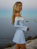 Off Shoulder Long Sleeves Slim Mini Dress Women's Sexy Elegant Outfit Prom Birthday Party Clubwear Spring Dress
