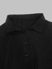 Women's Black Textured Maxi Dress with Stand Collar, Button Placket, and Matching Belt