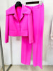 High Street Designer Suit Set Women's Cropped Blazer Jacket Pants Suit 2pcs