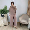 Pleated Suit Set For Women Spring Lapel Top + Fold Wide Leg Pants Two-piece Set Loose Casual Sets Female 2C2174