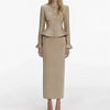 Spring Women's RoundNeck Diamond-Embellished Long-Sleeved Knitted DressY2K High-Quality Commuter Maxi Dress