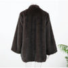 Women Thick Faux Fur Coat Lapel Hidden Button Loose Elegant Lady Outerwear Female Street Warm Commute Overcoat