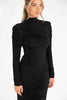 Long Sleeve Ruched Sexy Maxi Dress For Women Autumn Winter Drawstring Turtleneck Bodycon Sexy Long Dress Elegant
