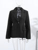 Elegant Shoulder Pad Slim Suit Jackets Women Solid Lapel Long Sleeved Jacket Female Spring Chic Daily Style Outwears Tops
