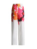 Casual Printing Two Piece Sets For Women Slash Neck Lantern Sleeve Tops High Waist Pant Loose Set Female