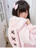 Winter Sweet Kawaii Soft Warm Purple Faux Fur Coat Women Bunny Ears Designer Clothes Fluffy Jacket Hoodie