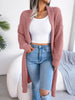 Women's Solid Color Shawl Collar Knit Cardigan Sweater for Autumn Winter Casual Vacation Coat