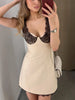 Lace Camisole Dress For Women's Casual High Waist V Neck Ruffle Short Dresses Street Vintage Party Elegant Dress