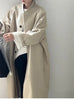 Lazy Loose Stand Up Collar Long Ttrench Coat For Women Spring Autumn Casual British Style Windbreaker Overcoat