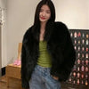 Autumn Winter Ladies Short Faux Fur Coat Korean Female Casual Plush Jacket Women Long Sleeves Fur Outwear