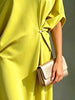 One Shoulder Midi Dress Asymmetrical Hem Waist Knot 3/4 Sleeve Draped Formal Evening Elegant Color Cocktail Dress for Women