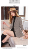 Coffee Plaid Blazer Women Tempeament Wool Long Sleeve Slim Jacket Office Ladies Work Coat Gray Tops