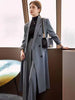 Korean Style Chic Office Lady Long Blazers Elegant Double Breasted Blazer Jacket Women Streetwear Trench Coat