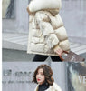 Winter Warm Duck Down Jacket Women's Clothes Glossy Fur collar Thicken Parka Short Down Coat Female