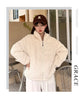 Women Parkas Turtleneck Full Sleeve Thick Coats Short Coat Solid Zipper Spliced Jackets Pocket Casual Elegant Lady Winter