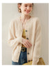 Spring Women's Cardigan 100% Cashmere Knitted Sweater Chic Tops Cashmere Coat Casual O-Neck Loose Women Cardigan