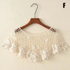 Women Vintage Crochet Knit Cape Elegant Cute Lace Short Hollow Out Shawls Shrug Poncho Wedding Bridal Evening Dress Lace Scarf