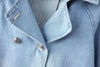 Denim Cape Coat Female Jacket Double Breasted Jackets Women Office Lady Windbreaker Denim Basic Coats Autumn Overcoat