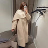 Women's Jacket Outerwear Scarf Collar Solid Long Sleeve Coat Loose Asymmetric Draped Jacket Elegant Casual Street Coat Ladies