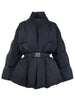 Cotton Padded Coat With Belt Long Sleeves Big Size Solid Warm Jacket Winter Female Streetwear 2Z288516