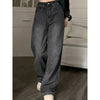 Women Loose Jeans Female High Waist Streetwear Designer Wide Leg Trousers Female Classic Gray Goth Straight Leg Pants