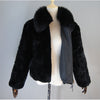 Lady 100% Natural Rex Rabbit Fur Coat Women Winter Thick Warm Real Rex Rabbit Fur Jacket With Quality Fox Fur Collar