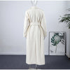 Vintage Large Lapel Tweed Long Coat Women Elegant Loose Double Breasted Belt Coats Lady Winter Classic Chic Street Overcoat