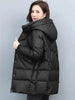 Hooded Cotton Coat Women's Mid-Length Winter Jackets Elegant Mother's Parkas Padded Jacket Thick Down Padded Jacket Vintage