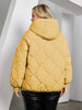 Women's Jacket Winter Plus Size Bio Down Jackets Hooded Quilted Cotton Coat Women Parka Female Clothing Split Hem