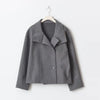 Woolen Dark Blue Jacket Women Autumn Single Breasted Stand Collar Loose Female Coat Office Lady Street Short Outwear Tops