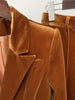 High Street F/W Designer Suit Set Women's Single Button Velvet Blazer Flare Pants Set 2pcs